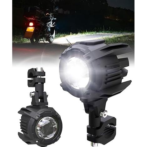 Phare Moto LED 12V Feux Additionnels LED Moto Feu Additionnel moto led Support Universel 7800LM 6500K 12V Avant ATV SUV Camion Bateau (1/5)