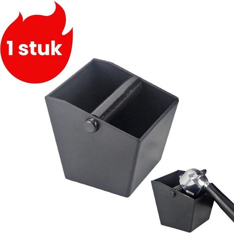 plastic coffee grounds container with lid for collecting and storing coffee grounds, black (1/5)