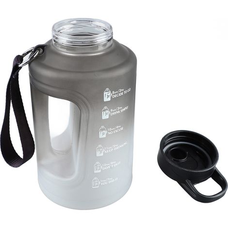 Isolierbecher mit 1500 ml Fassungsvermögen, großes Fassungsvermögen, für Outdoor-Sportarten, stoßfest, aus grau-meliertem Kunststoff. (1/4)