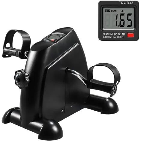 Vélo d'exercice à pédales Holdfiturn Mini, vélo d'appartement portable pour la maison, mini stepper avec écran LCD, résistance réglable, appareil de fitness pour les bras ou les jambes.