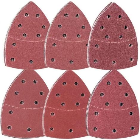60 papiers verre pour ponceuse mouse - 105x152mm 11 trous - Grain 40-240 - Bois et surfaces diverses (1/4)