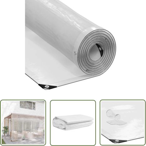 vidaXL Transparente Plane mit Ösen 5x12 m Polyethylen (1/5)