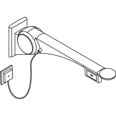 HEWI 802.50.44160 Poignée relevable de soutien Premium, 700 mm, gauche (1/2)