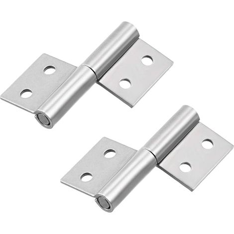 2pcs Charnière Porte Placard Armoire Charnière de Drapeau à Petit Joint Coulissant en Acier de 2" de Long Porte du Couvercle à Droite Soulevée (1/5)