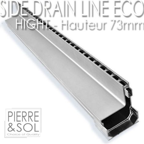 Caniveau de douche aluminium extrudé 0,5 m – Fentes 10x25 mm – Système d'assemblage étanche – Pour terrasses et allées