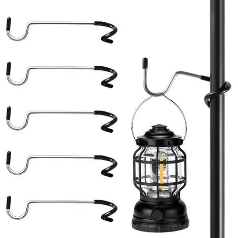 Supports pour lanternes de camping, crochets en S, crochets pour lanternes de camping, crochets pour lampes, support double face pour lanternes de tente suspendues, lanternes suspendues (1/5)