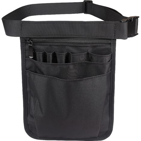 Krankenschwester-Tasche, multifunktionale Werkzeugtasche, Gürtel, Werkzeugtasche, Schwarz, Krankenschwester-Zubehör, Aufbewahrungstasche mit verstellbarem Gürtel, Krankenschwester-Gärtner (1/5)