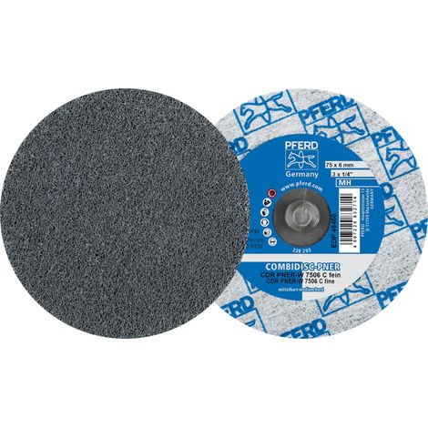 PFERD TOOLS COMBIDISC verpresste Vliesronde CDR PNER Ø 75 mm Mittehart SIC Fein für Finish 25 Stk (1/4)
