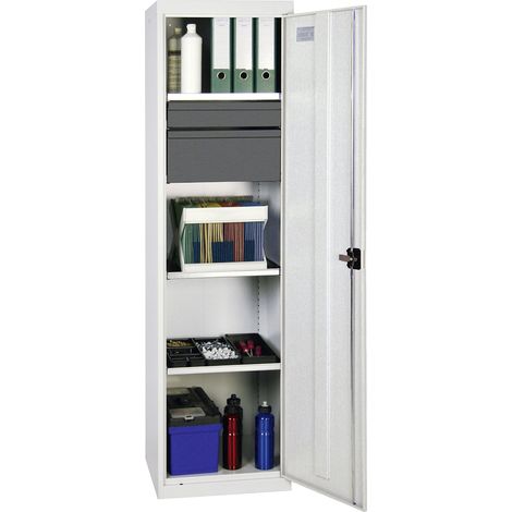 Stumpf Gabinete de herramientas y materiales Serie 3000 gris claro + 1 cajón 100 mm + 1 cajón 200 mm + 3 estantes extraíbles - 3005707