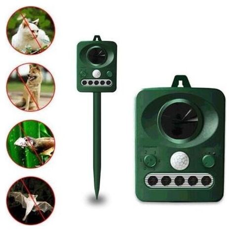 Solarbetriebener Ultraschall-Vogelabwehrer für den Außenbereich, duale Solar- und USB-Ladefunktion, wasserdichtes Design, eingebauter Akku, grasgrün (1/5)