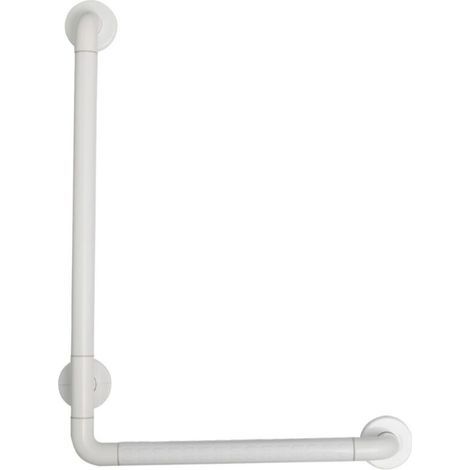 Barre de Maintien Douche Antidérapante, poignée en L,FixéE Au Mur, pour baignoire chambre à coucher balustrade d'escalier, blanc,60 40 cm (1/5)