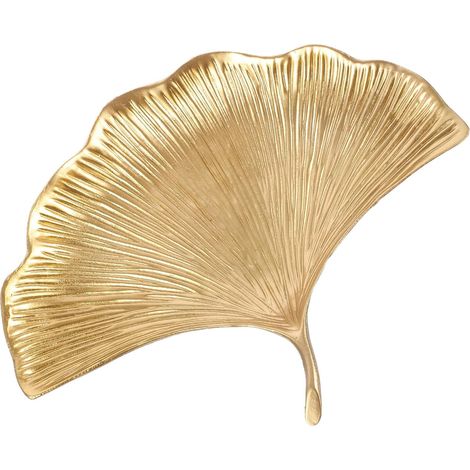 Plateau à Bijoux Décoratif Feuille Dorée, Porte-bagues Métal Vintage, Organisateur Multifonction pour Salle de Bain et Chambre, Rangement Bijoux et Cosmétiques Élégant (1/5)