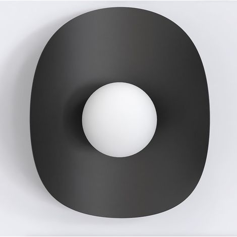 Lampada da parete Fiero in acciaio nero opaco
