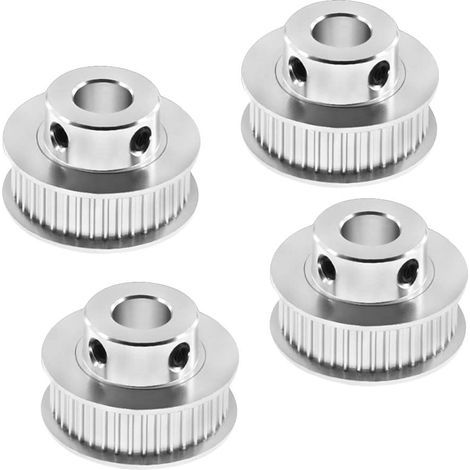 GT2 Pulley 4 Pieces GT2 Timing Pulley GT2 Belt Pulley Aluminum Alloy Toothed Pulley Aluminum GT2 Timing Belt Pulley for 3D Printer (1/5)