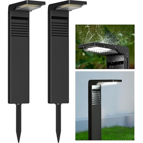 2 PIECES IP65 Waterproof Outdoor Solar Garden Spotlight with 2 Lighting Modes for Yard Driveway Ground Path (1/5)