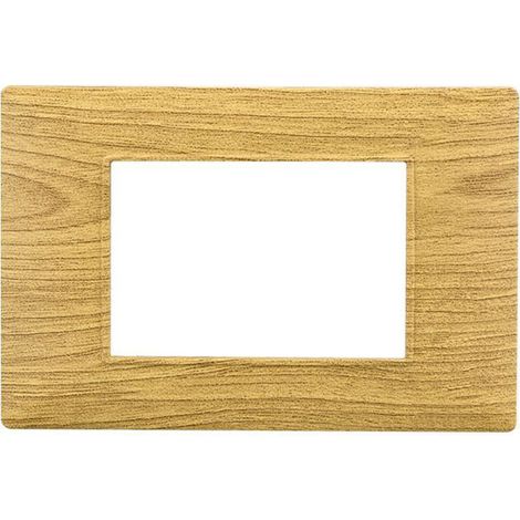 Placca Interruttore 3 Moduli Compatibile Matix Copripresa Luci Bamboo C8803 LBA (1/4)