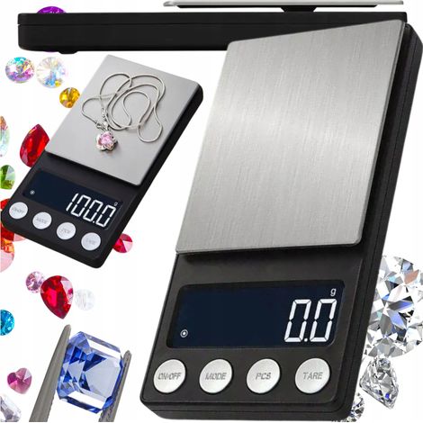 Bilancia elettronica da cucina per gioielli, precisione fino a 500 g (1/5)