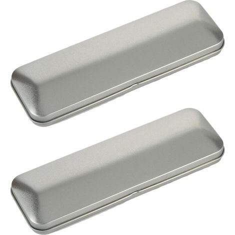 2 Stück Stiftehalter aus Weißblech mit Klappbarem Deckel (1/5)