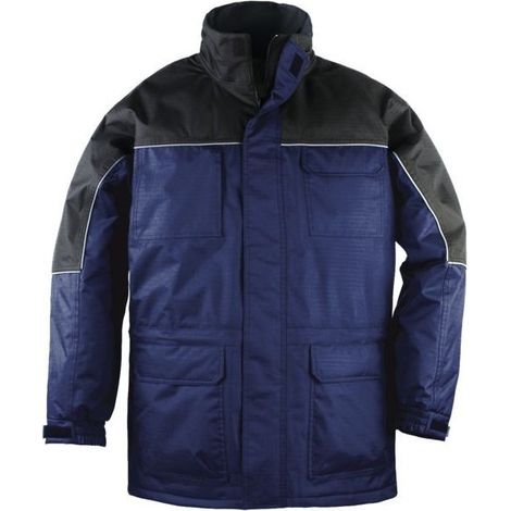 Parka Ripstop 100 % Polyester Marine Schwarz End Pvc Größe S