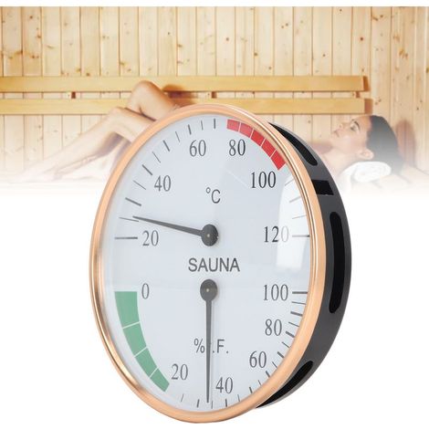 Hygromètre Thermometre Murale Professionnel Précision Élevée Aluminum 84g 100mm Sauna Spa Indoor Outdoor (1/5)