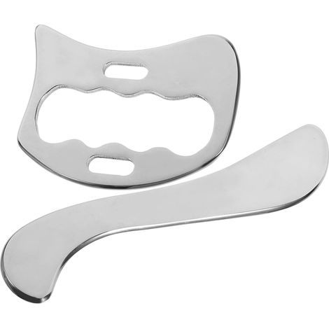 Kit D’Outils de Massage en Acier Inoxydable Couteau de Fascia et Planche de Massage pour Appareil Massant Visage et Cou, 2 Pièces (1/5)