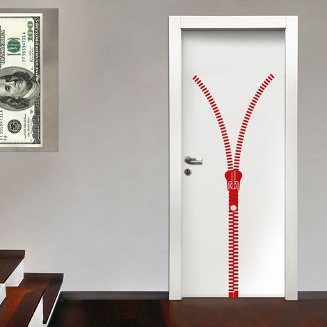 ZIP LINE - Sticker mural en vinyle 55x150 cm - Couleur : Rouge (1/2)