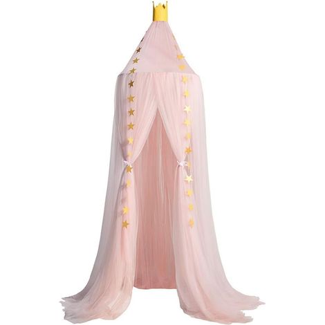 Moustiquaire à dôme en dentelle pour lit rond (rose)