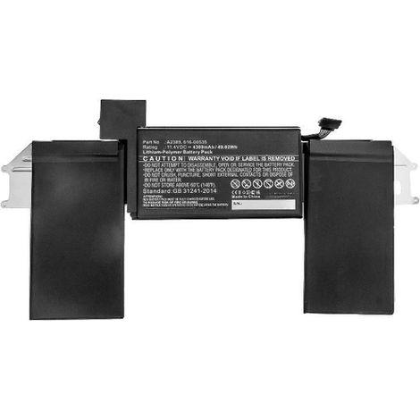 CoreParts Laptop Battery for MacBook 49.02Wh Li-Polymer 11.4V, AM2389NB 616-00535,A2389 (49.02Wh Li-Polymer 11.4V 4300mAh for Apple MacBook Air 13(Late 2020), MacBook Air 13-inch A2179 2020,) (W126385 (1/4)