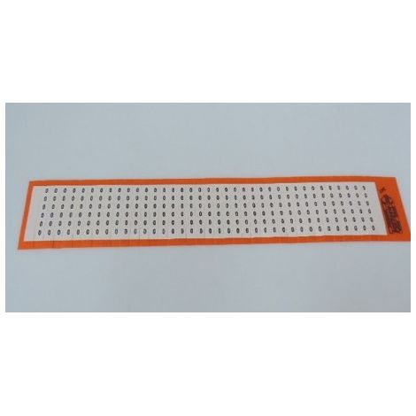 Carte de 37 rubans repere marque 0 sur fond blanc 255x48mm SES-Markers E38 SES STERLING 030100010010