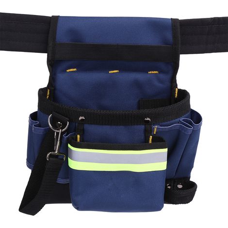 Sacoche porte-outils pour travaux en altitude, sac banane PT-N013, sans couvercle, avec bandes réfléchissantes (1/5)