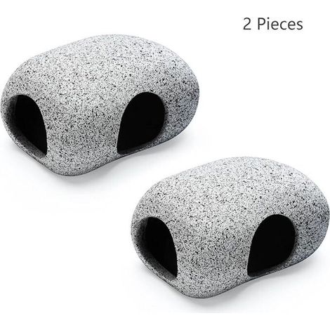 2 Rocce decorative per acquario, ideali per la riproduzione, il gioco e il riposo degli animali acquatici. Sicure e atossiche, perfette come ornamenti per acquario, rocce decorative in ceramica per pe (1/5)