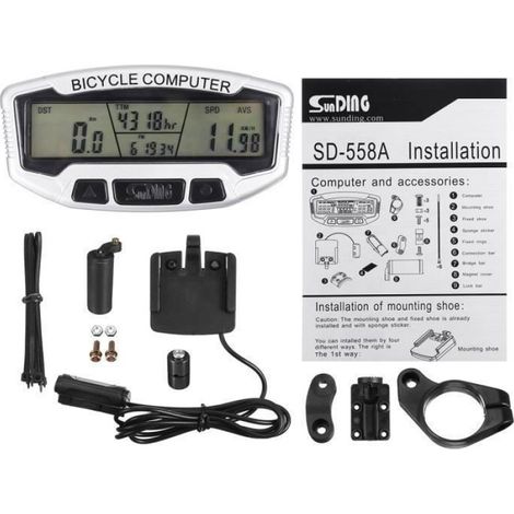 Compteur de Vitesse Pr Cycle Vélo Odomètre Ordinateur Etanche Horloge Rétro-éclairage (1/4)