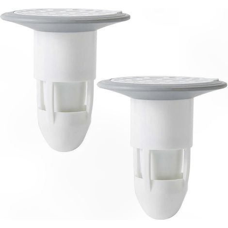 Bouchons d'évacuation blancs anti-odeurs pour sol de douche, adaptés à salle de bain, cuisine, buanderie et hôtel (7,5x8,5 cm) (1/4)