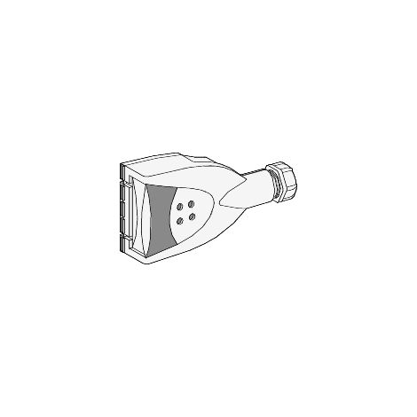 Conector 10A SCHNEIDER SIN CABLE, bi-fase, ideal para conexiones eléctricas seguras.