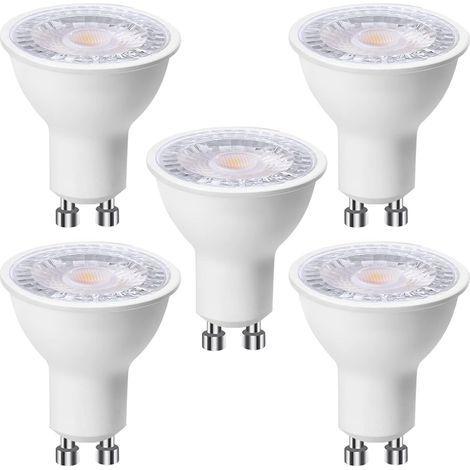 5er-Pack GU10 LED-Lampen 6 W (entspricht 60 W), Warmweiß 3000 K, 500 Lumen, GU10 LED-Lampe 120° breiter Abstrahlwinkel, flimmerfreier Einbaustrahler, nicht dimmbar [Energieklasse F]