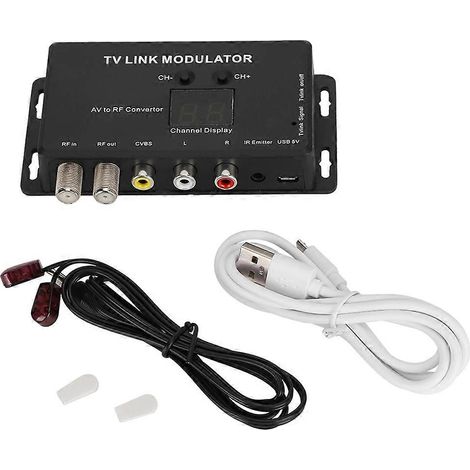 Modulateur TV LINK TM70 UHF AV vers RF avec prolongateur IR, affichage du canal, USB 5 V (1/5)