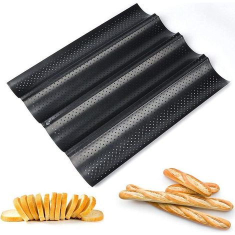 1 Plateau à baguette, Acier au carbone, Revêtement antiadhésif, Perforé, Four domestique (1/5)