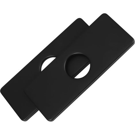 2 cache-trous de robinetterie cuisine et salle bain en acier inoxydable noir, design élégant (1/5)