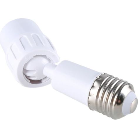 Adaptateur d'extension E27 vers E27 - Rotation à 360 degrés - Blanc - Plastique - Accessoire pour lampe - Montage au plafond - 1 unité (1/4)