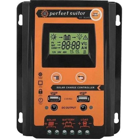 Régulateur de charge solaire MPPT - PZCC - 12V/24V - 30A - Affichage LCD - Protection contre surtensions (1/4)