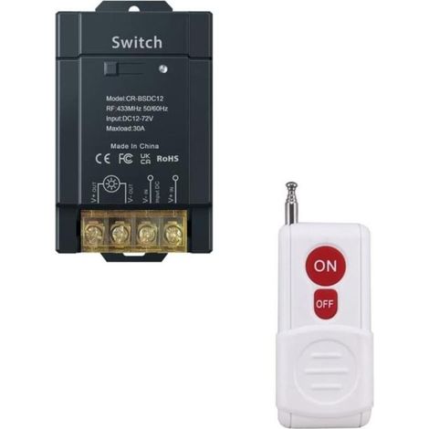 SABIR Commutateur de télécommande sans fil, circuit unique 220V 30A, pour système de sécurité de pompe à eau, rideau de porte, clôture (1/4)