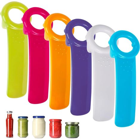 Ouvre-bocal en plastique, lot de 6 ouvre-verres manuels, ouvre-verres en plastique, ouvre-bouteilles, ouvre-bocaux à vis, ouvre-bières sans effort, ouvre-verres, ouvre-verres pour personnes ayant une (1/5)