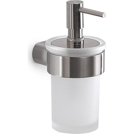 Dispenser Sapone Da Muro Spazzolato In Ottone, Acciaio Inox E Vetro Satinato  Palazzo