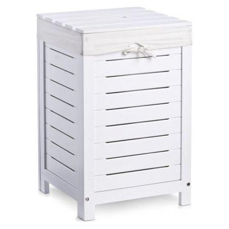 Zeller Cesto de ropa escandinavo blanco 35x35x55 cm