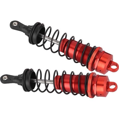 Lot de 2 amortisseurs avant en alliage d'aluminium, pièces de rechange compatibles avec le modèle RC Outcast 1/10 (rouge). (1/5)