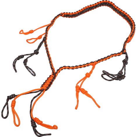 Lanière pour appeau à canard, portable, en paracorde tressée et nylon, avec boucles, pour l'extérieur, orange (1/5)