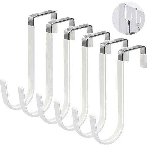 Türhaken, 6er-Set Türhaken mit Gummibeschichtung zum Schutz vor Kratzern. Robuster Organizer. (1/5)