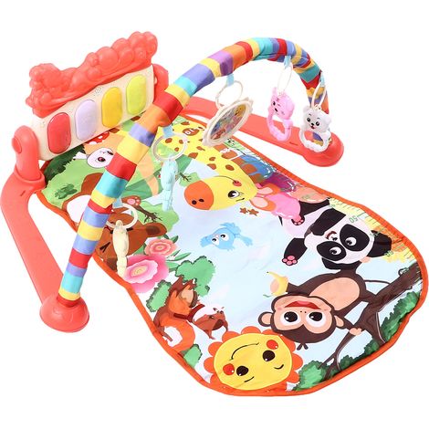 Tapis d'éveil musical pour bébé, tapis de jeu, piano multifonctionnel, tapis d'activités rouges (1/5)