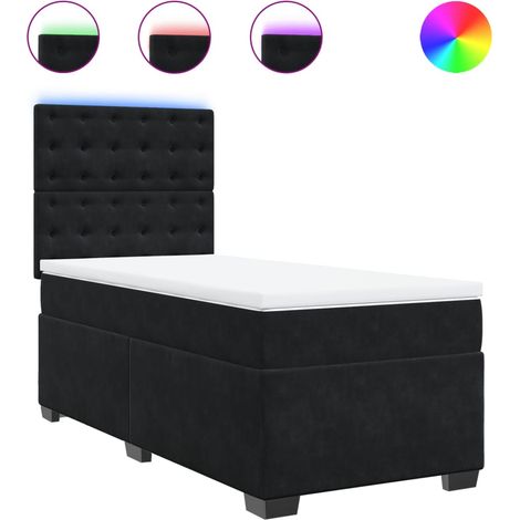 Maison Exclusive - Giroletto a Molle con Materasso Nero 90x200 cm in Velluto (1/5)