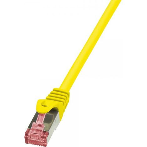 LogiLink CQ2057S RJ45 Cavo di rete, cavo patch CAT 6 S/FTP 2.00 m Giallo Ritardante di fiamma, con protezione 1 pz.
